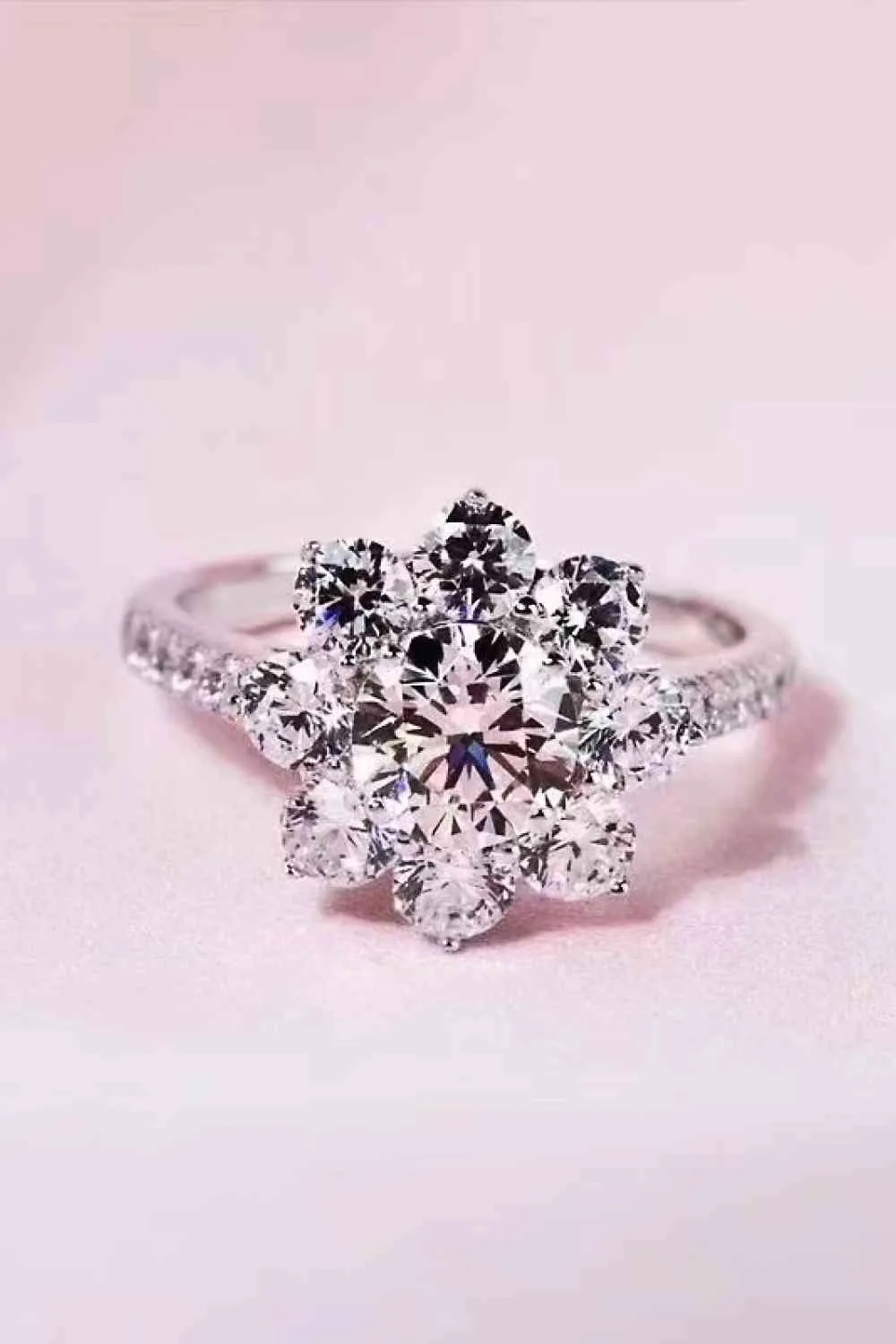 1 Carat Moissanite Flower Ring