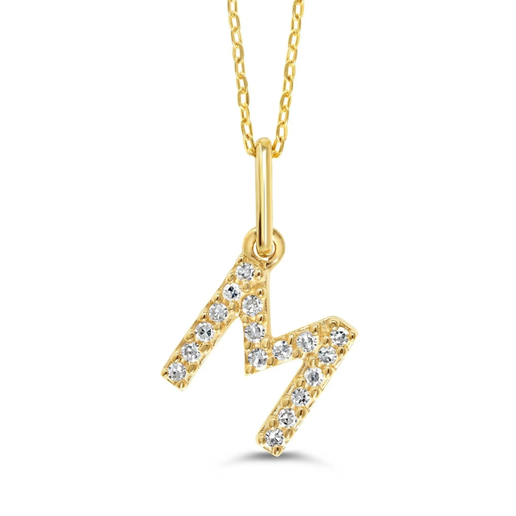 10k Gold Mini Diamond Letter Necklace