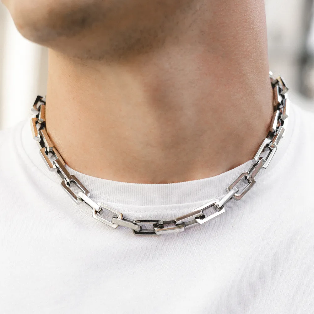 10MM Chunky Choker Chain - Silver