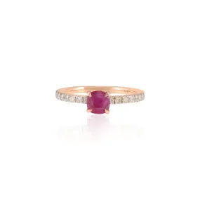 14K Gold Cushion Cut Ruby Statement Ring