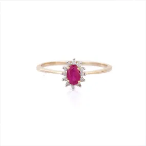 14K Gold Ruby & Diamond Anniversary Ring