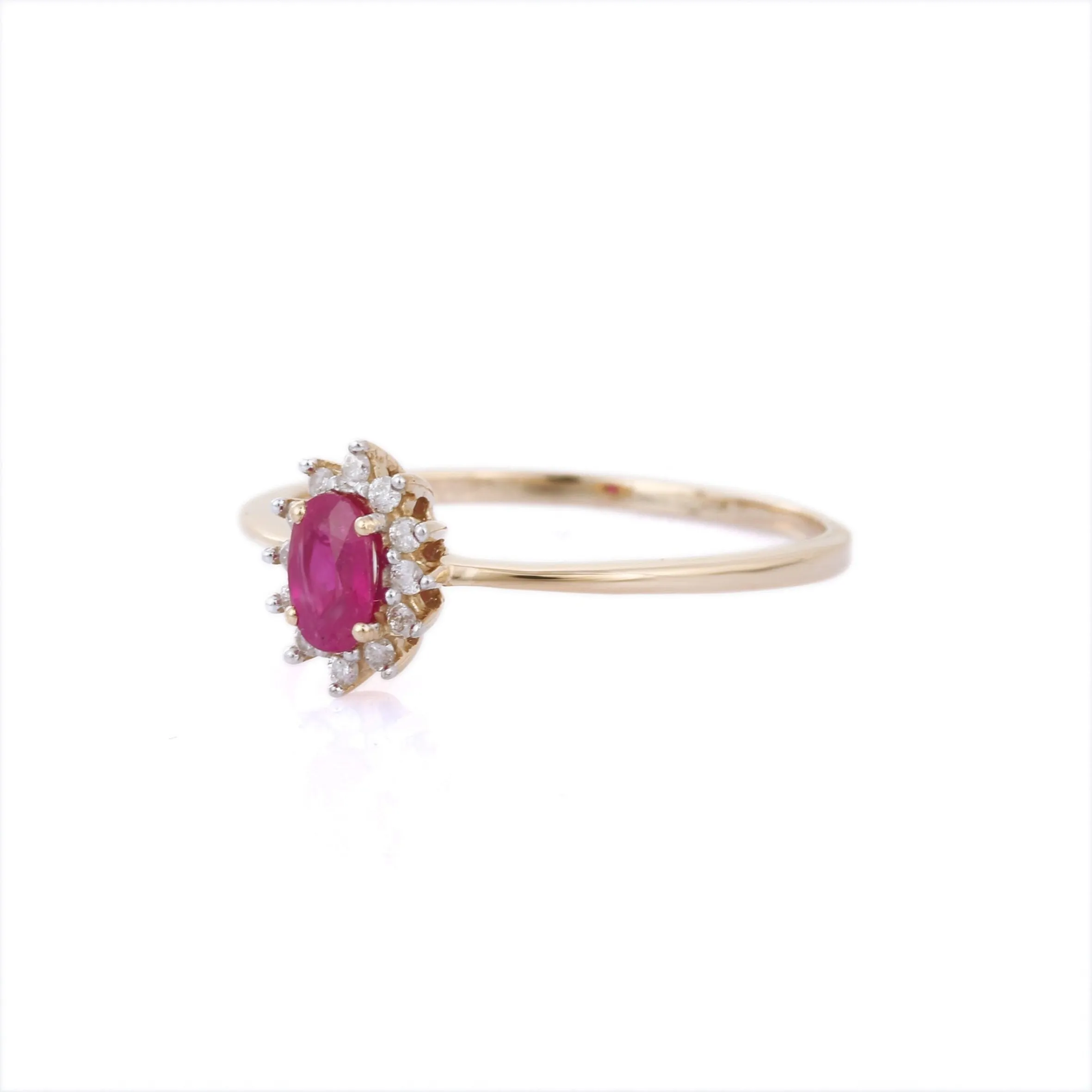 14K Gold Ruby & Diamond Anniversary Ring