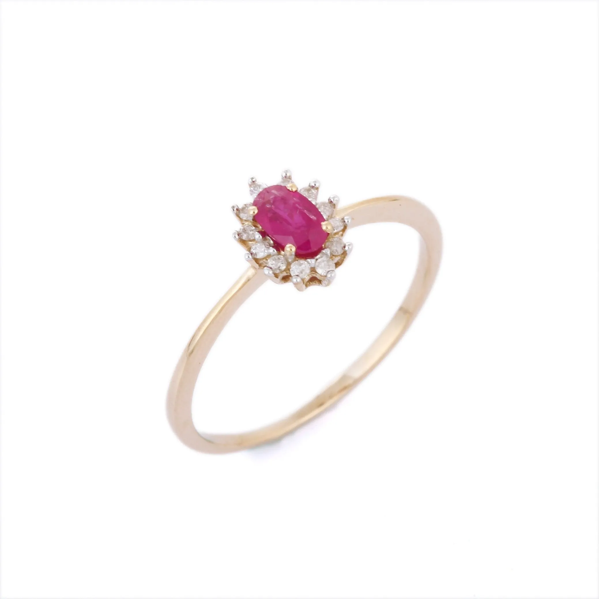 14K Gold Ruby & Diamond Anniversary Ring