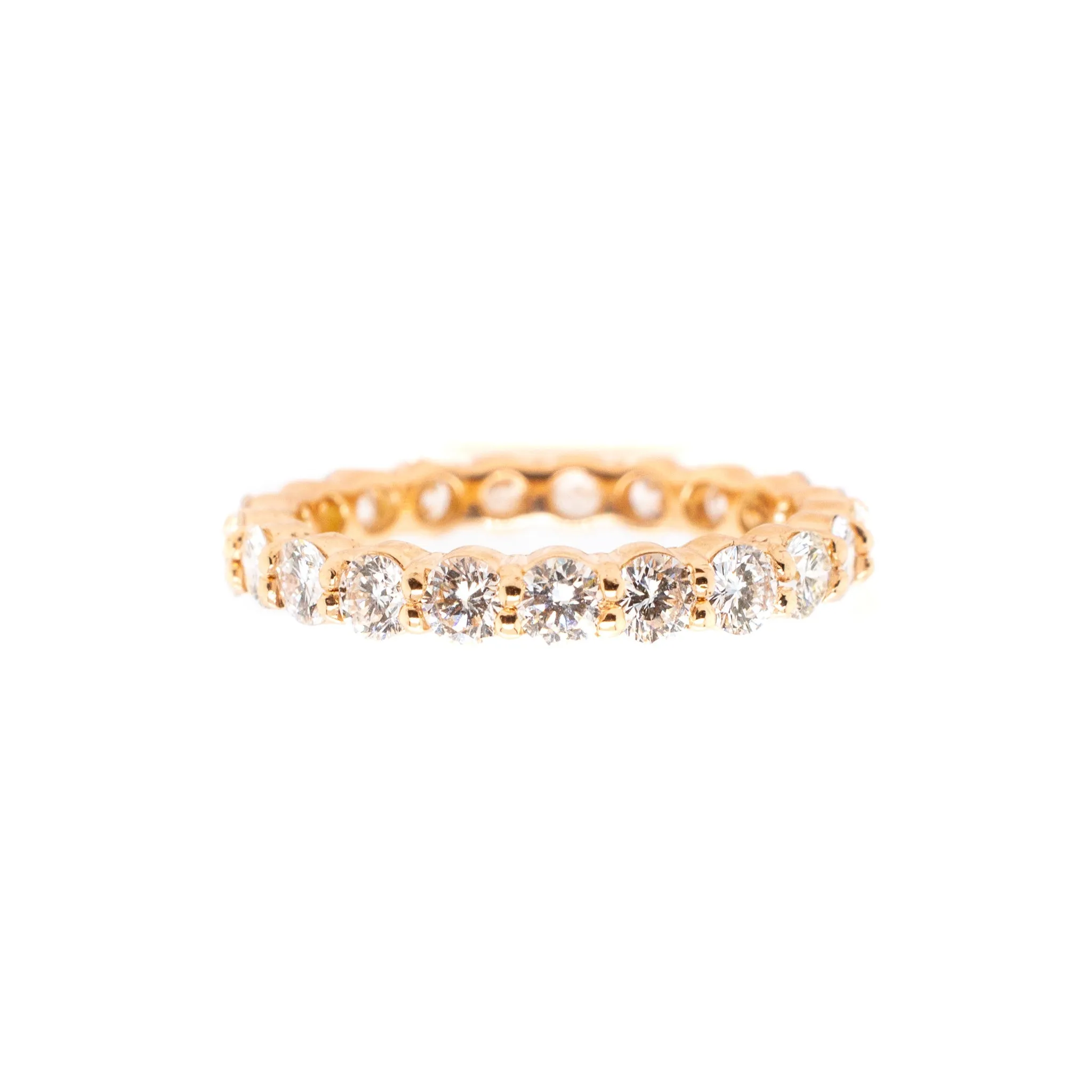 14K Rose Gold Natural Round Diamond Full Eternity Wedding Band 1.87TCW