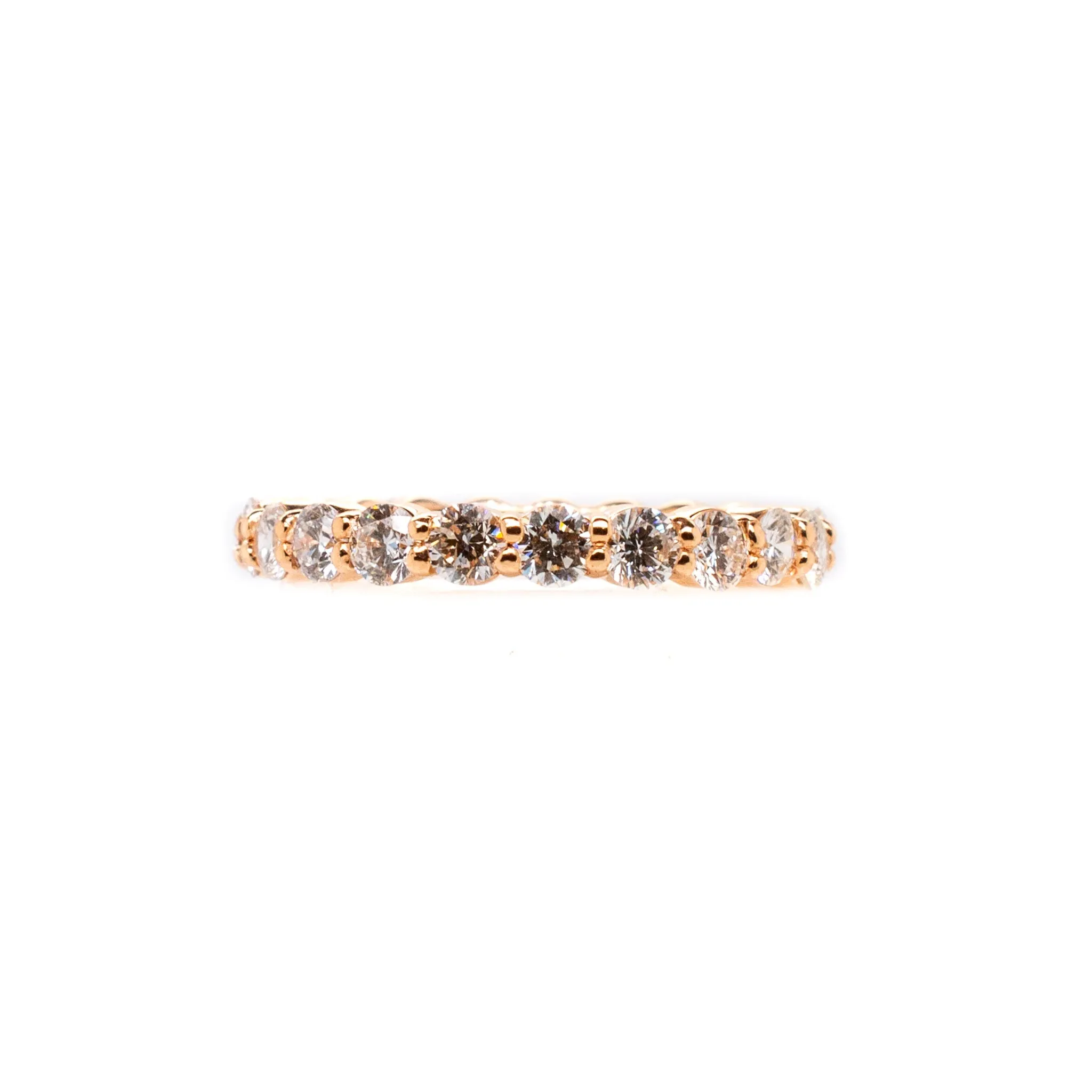 14K Rose Gold Natural Round Diamond Full Eternity Wedding Band 1.87TCW