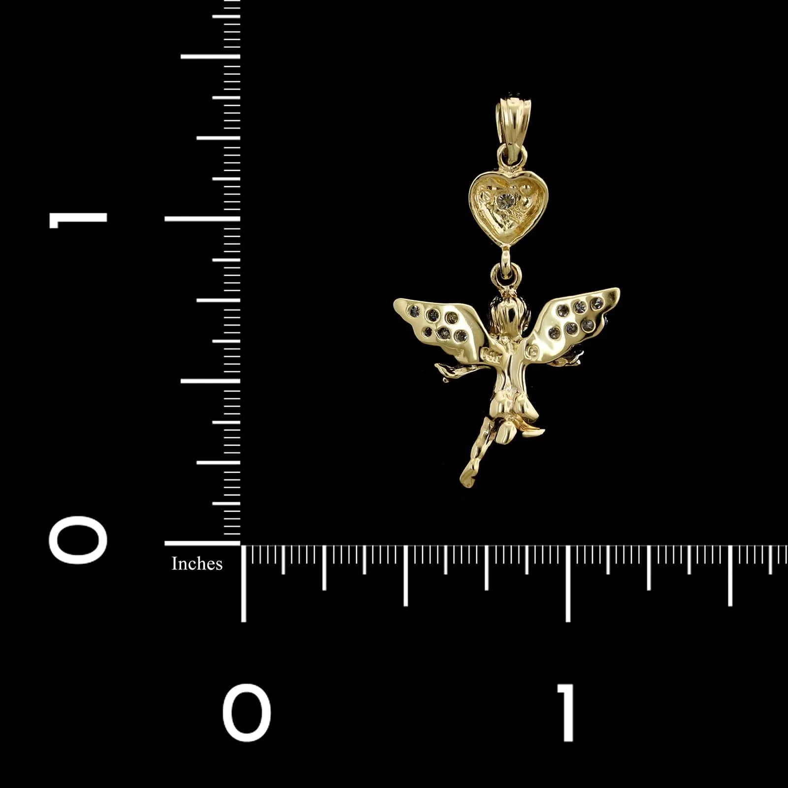 14K Yellow Gold Estate Cherub Angel Pendant