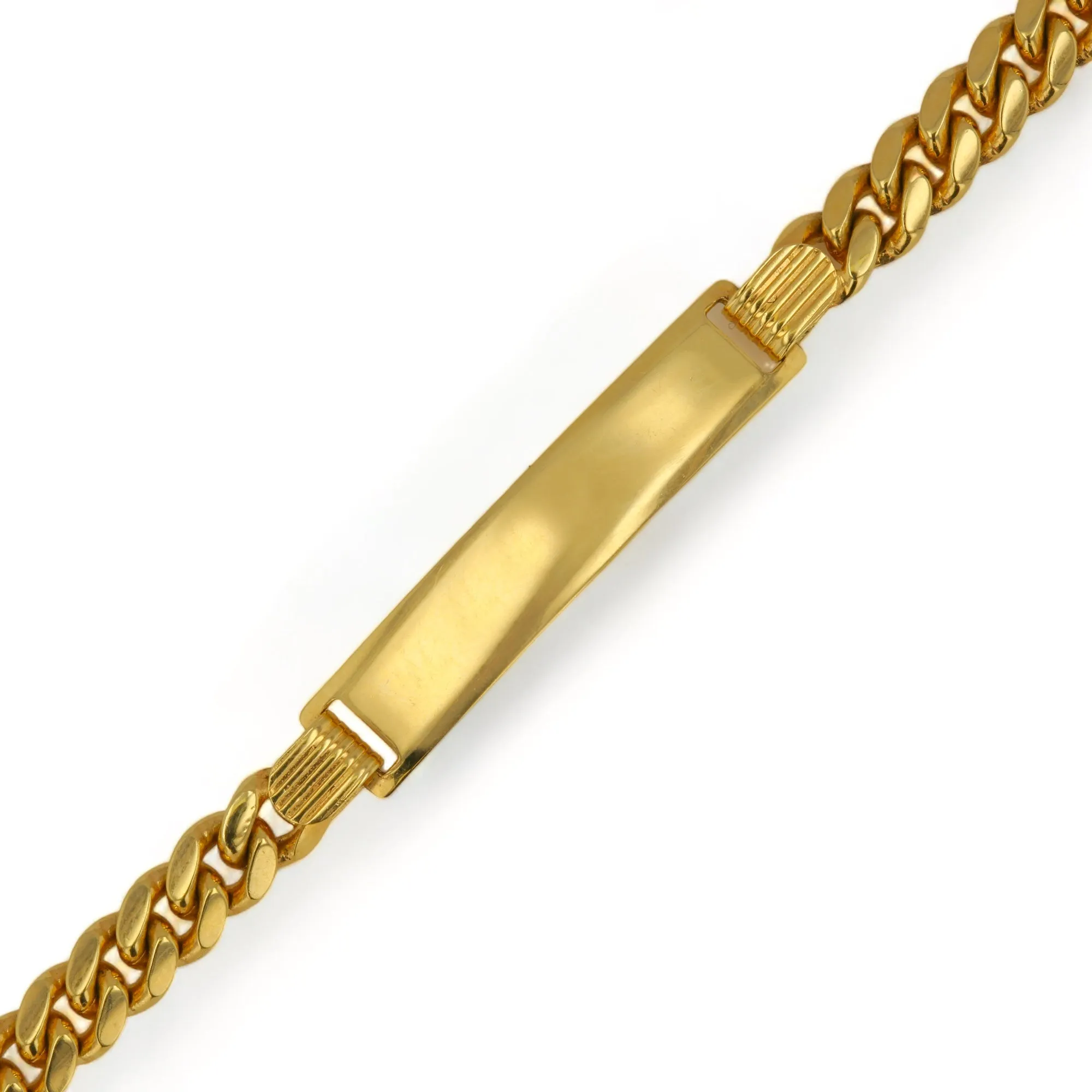 14K Yellow gold Solid ID bracelet box lock-226943