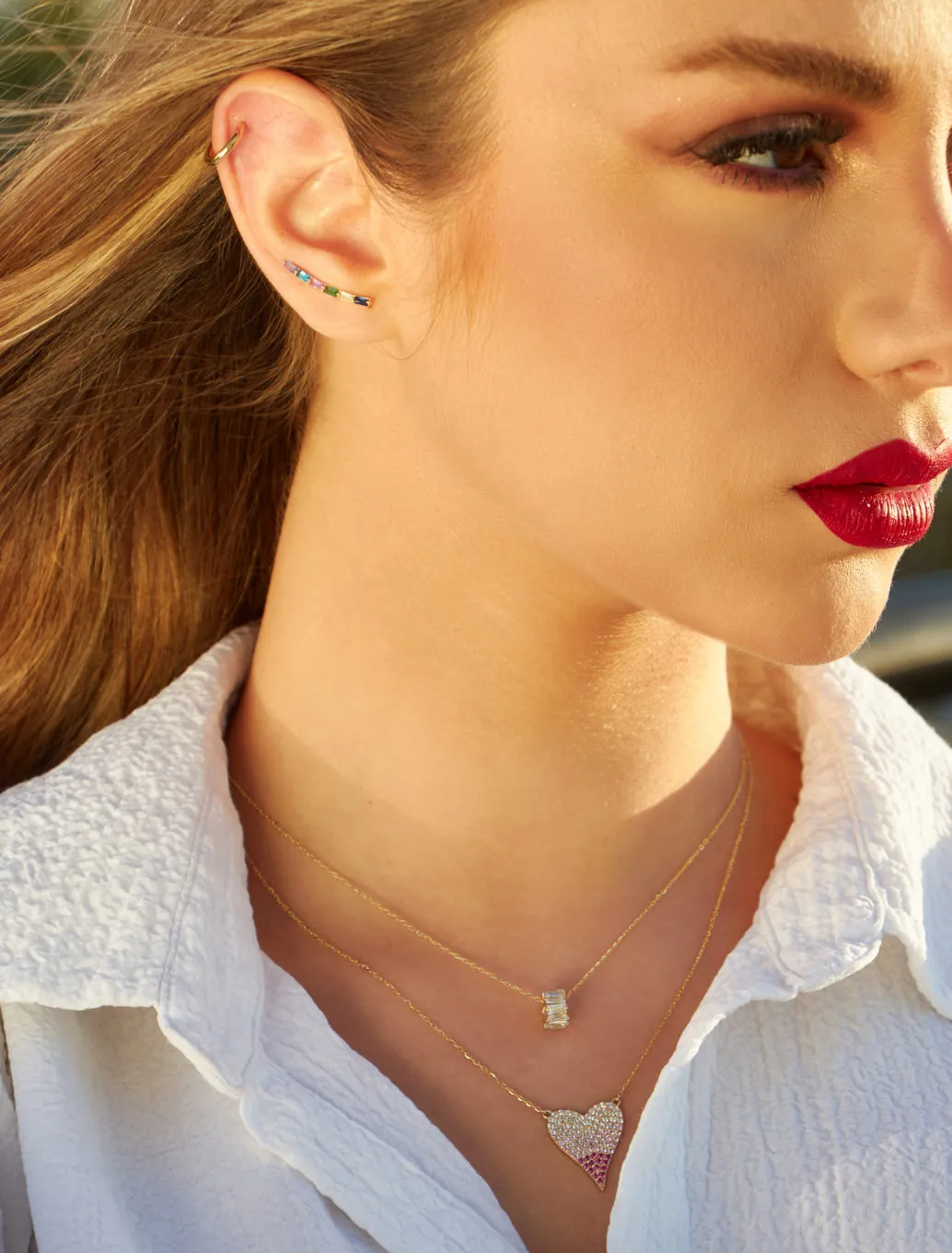 18K Gold Chic Love Ombre Necklace