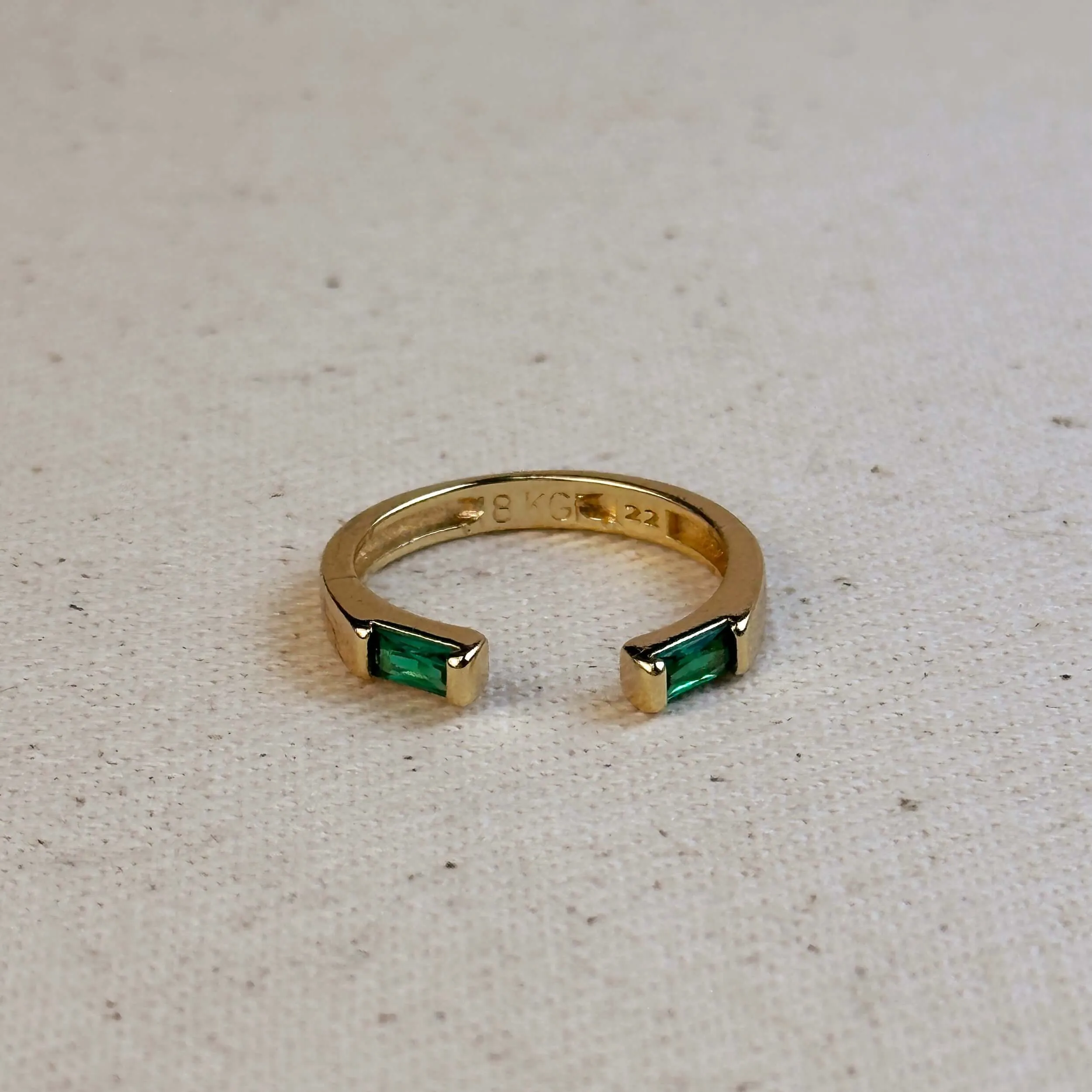 18k Gold Filled Baguette CZ Band Ring