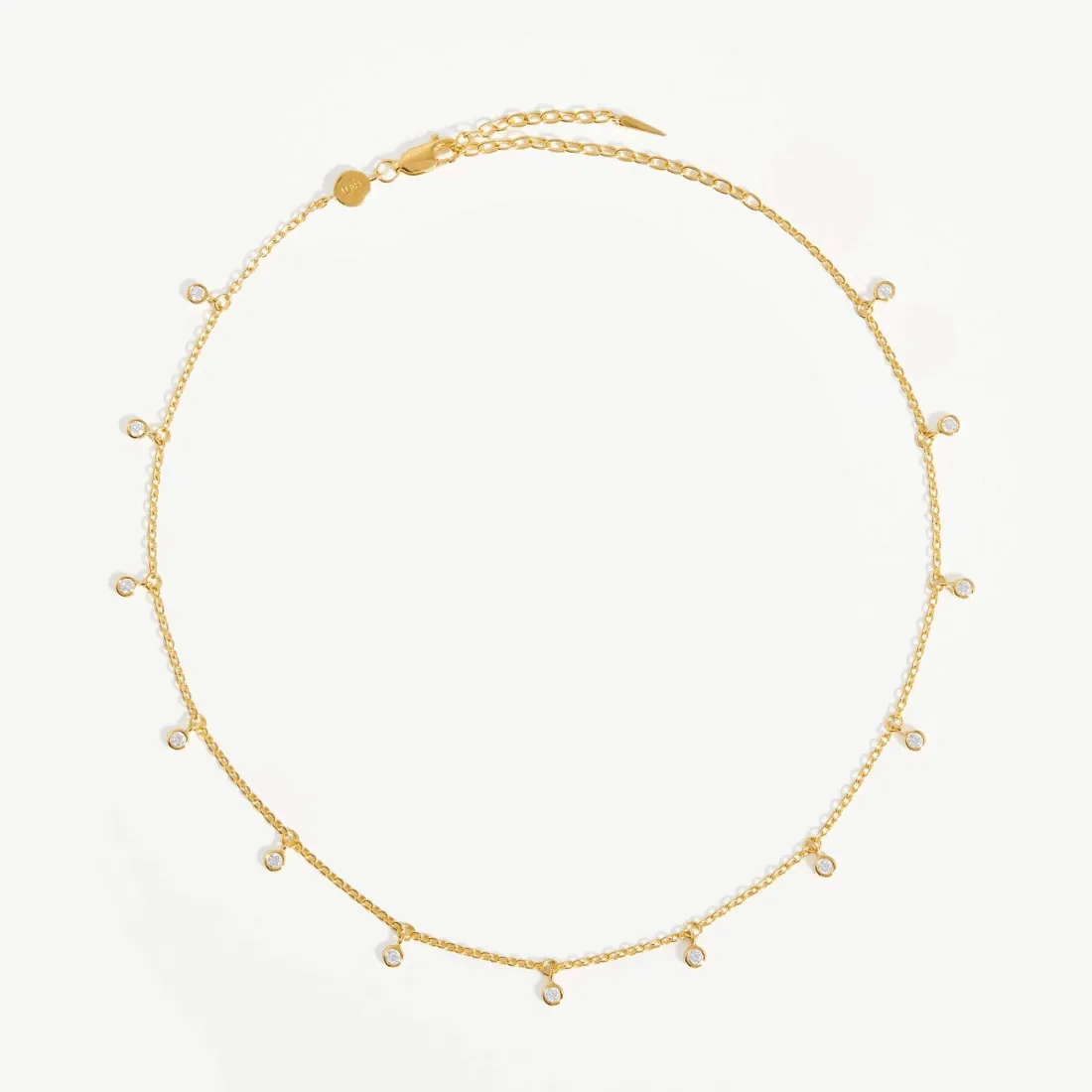 18K Gold Vermeil Interstellar Drop Choker Necklace