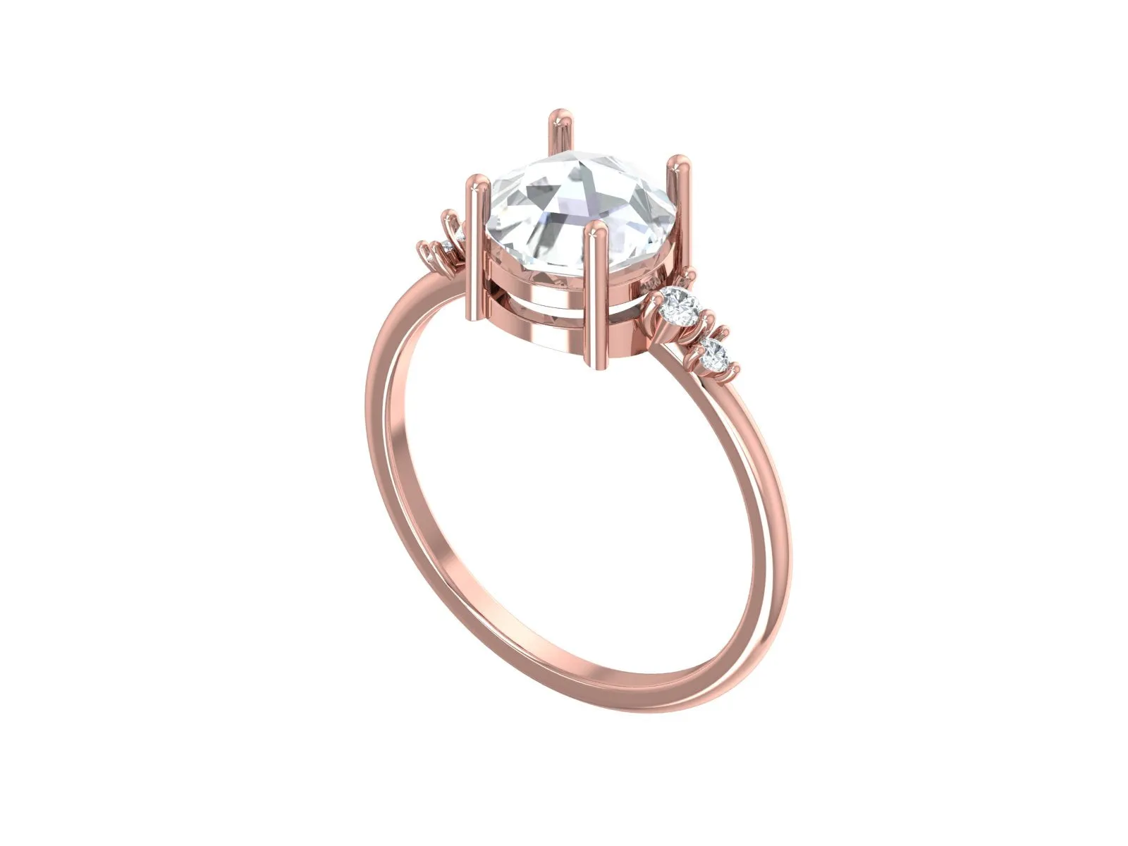 2.0ctw Round Rose Cut Ring