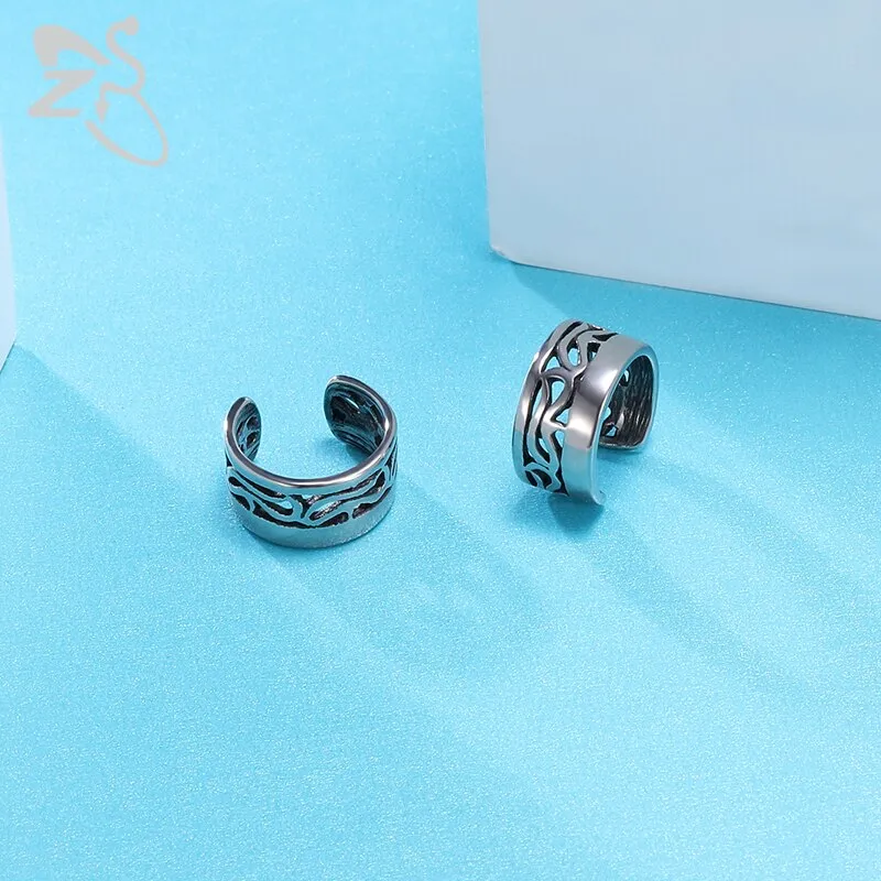 3 Pairs Cartilage Wrap Stainless Steel Punk Rock Clip Earrings