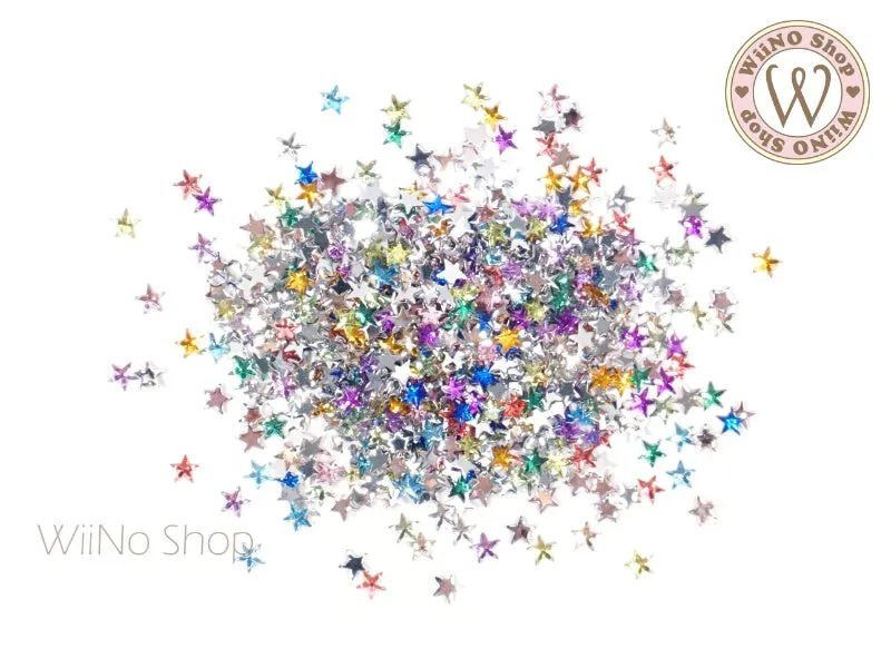 3mm Mix Colors Star Flatback Acrylic Rhinestone - 100 pcs