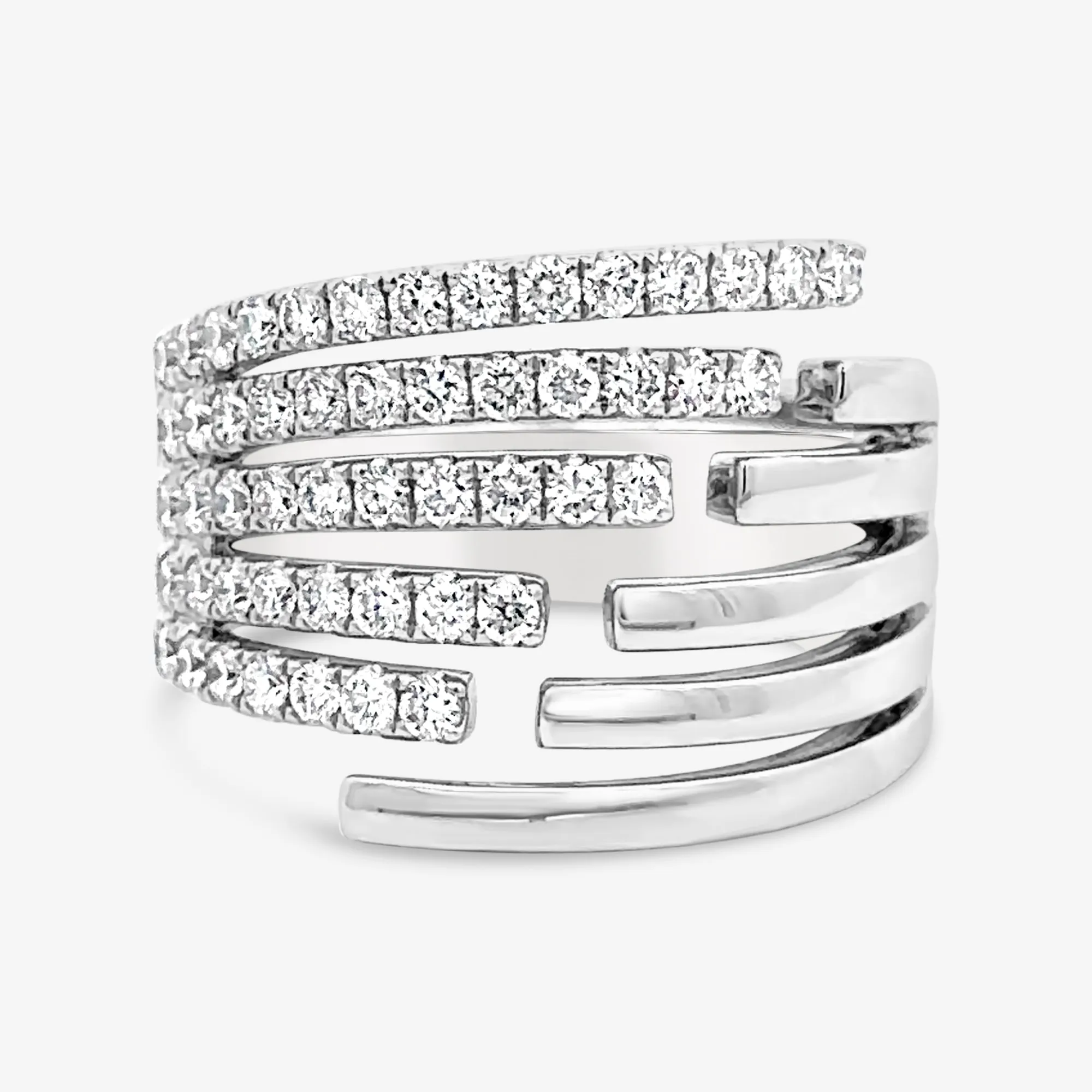 5-Row Diamond Waterfall Ring