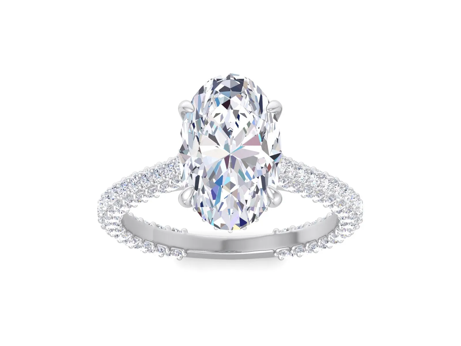 6.00CT Oval Cut Moissanite Engagement Ring, Hidden Halo Wedding Ring