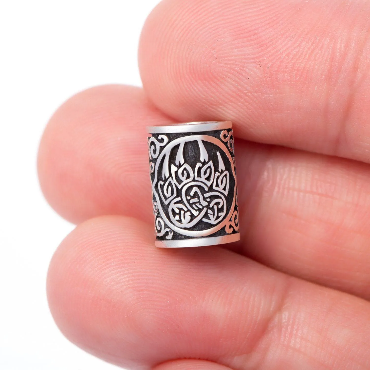 925 Sterling Silver Bear Paw / Veles Beard Bead