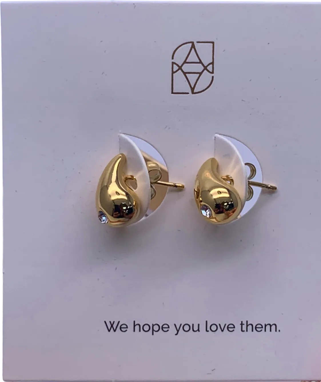 Abbott Lyon Gold Teardrop Crystal Stud Earrings