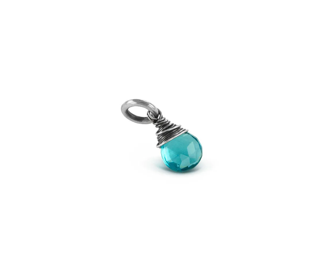 Add-On Blue Topaz Birthstone Pendant - Sterling Silver