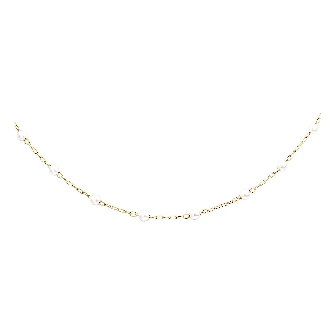 Addie Dainty Pearl Beaded Gold Necklace