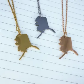 Alaska State Silhouette Necklace