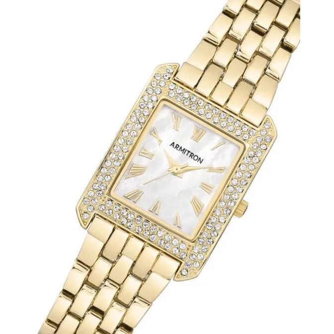 Armitron Gold-Tone Band White Mother of Pearl Dial Women's Watch - 755575MPGP