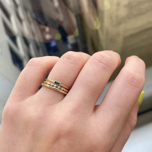 Baguette Emerald Moon Drop Ring