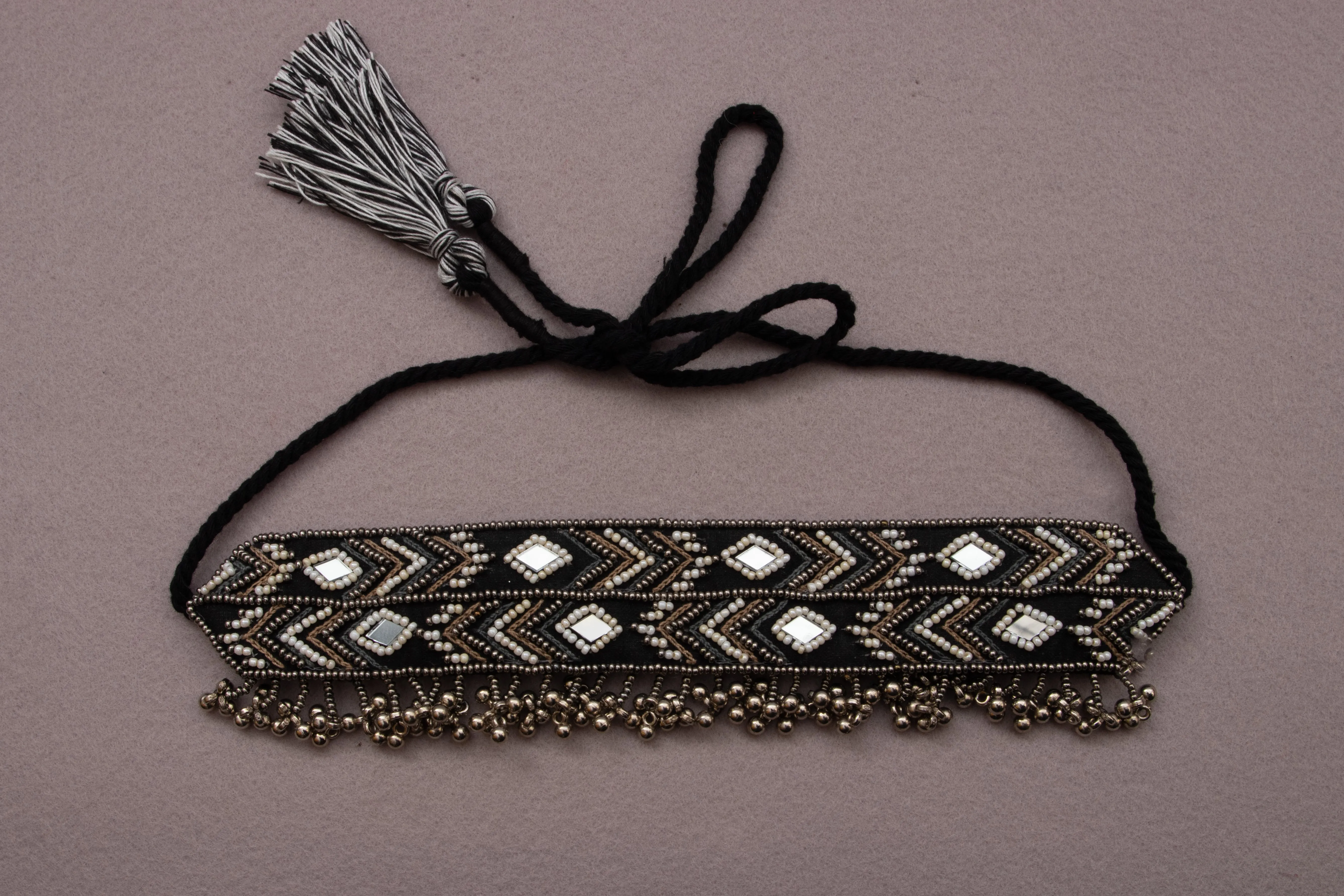 Banwarey black hand embroidered choker