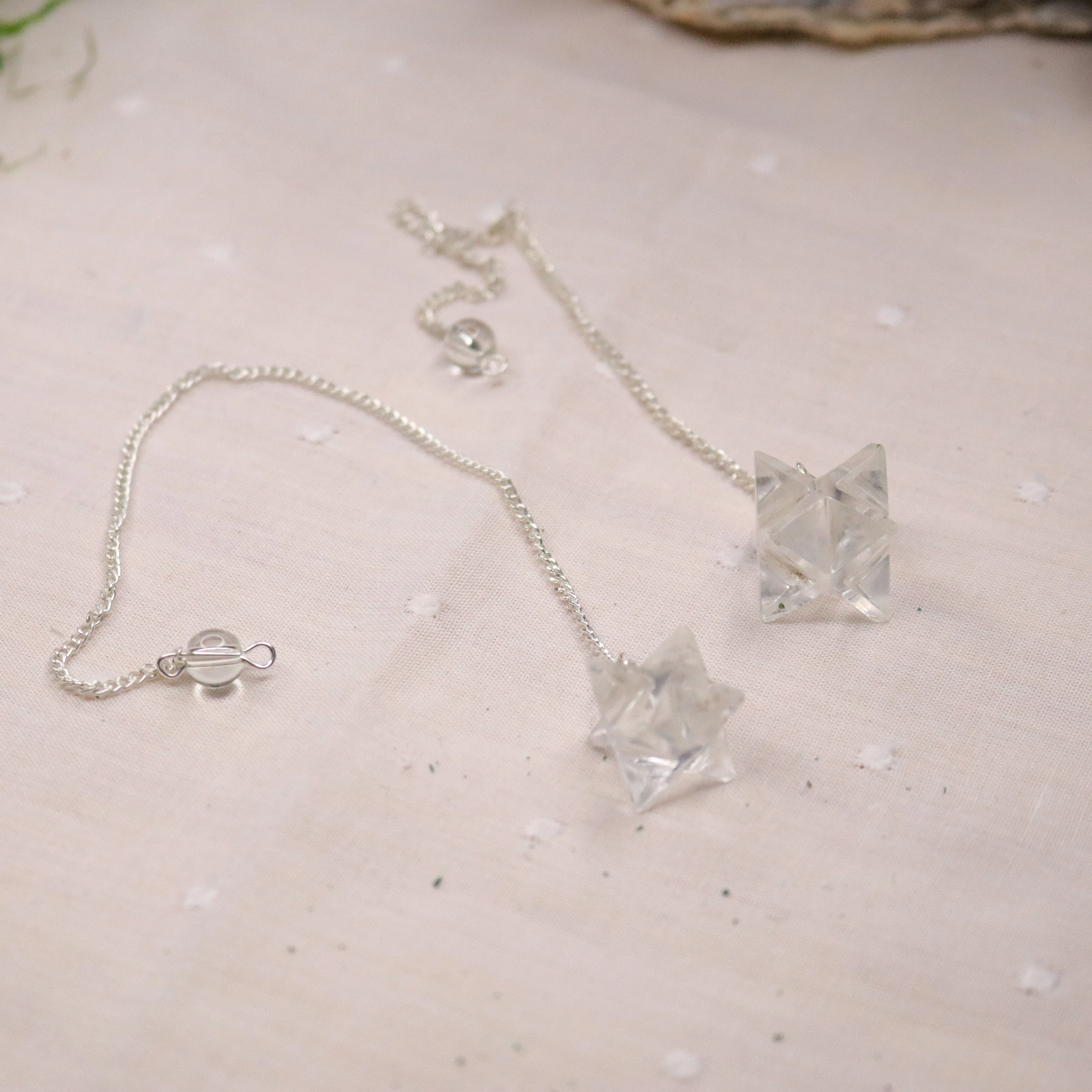 Beautiful Clear Quartz Merkaba Pendulum