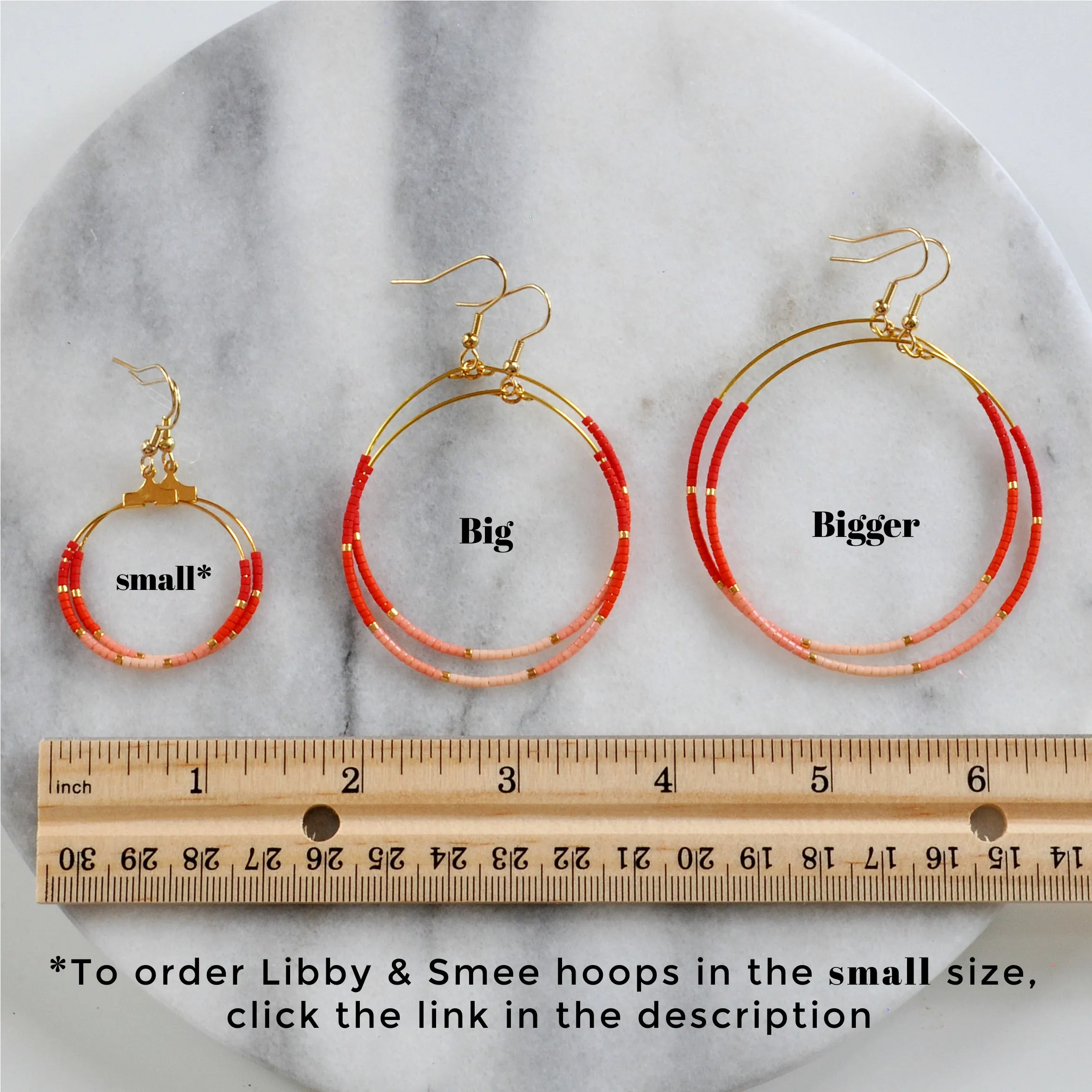 Big Beaded Hoops - OMBRE