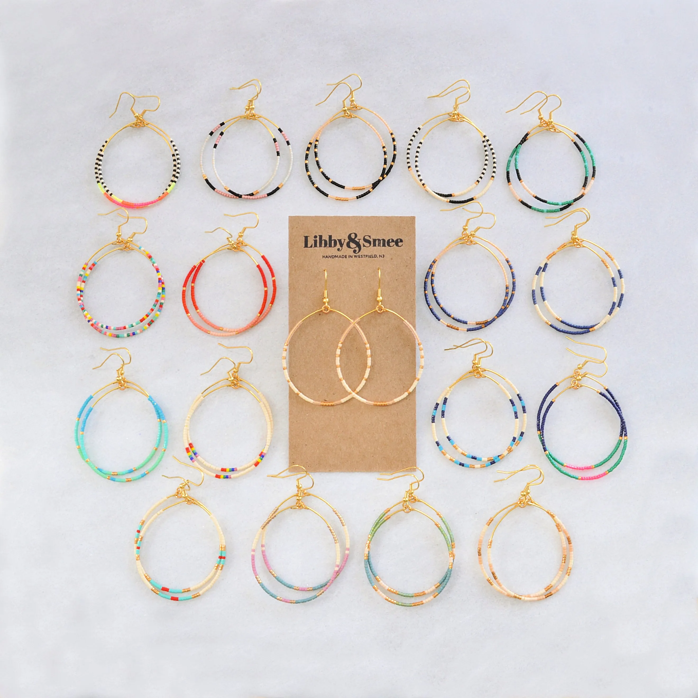 Big Beaded Hoops - OMBRE