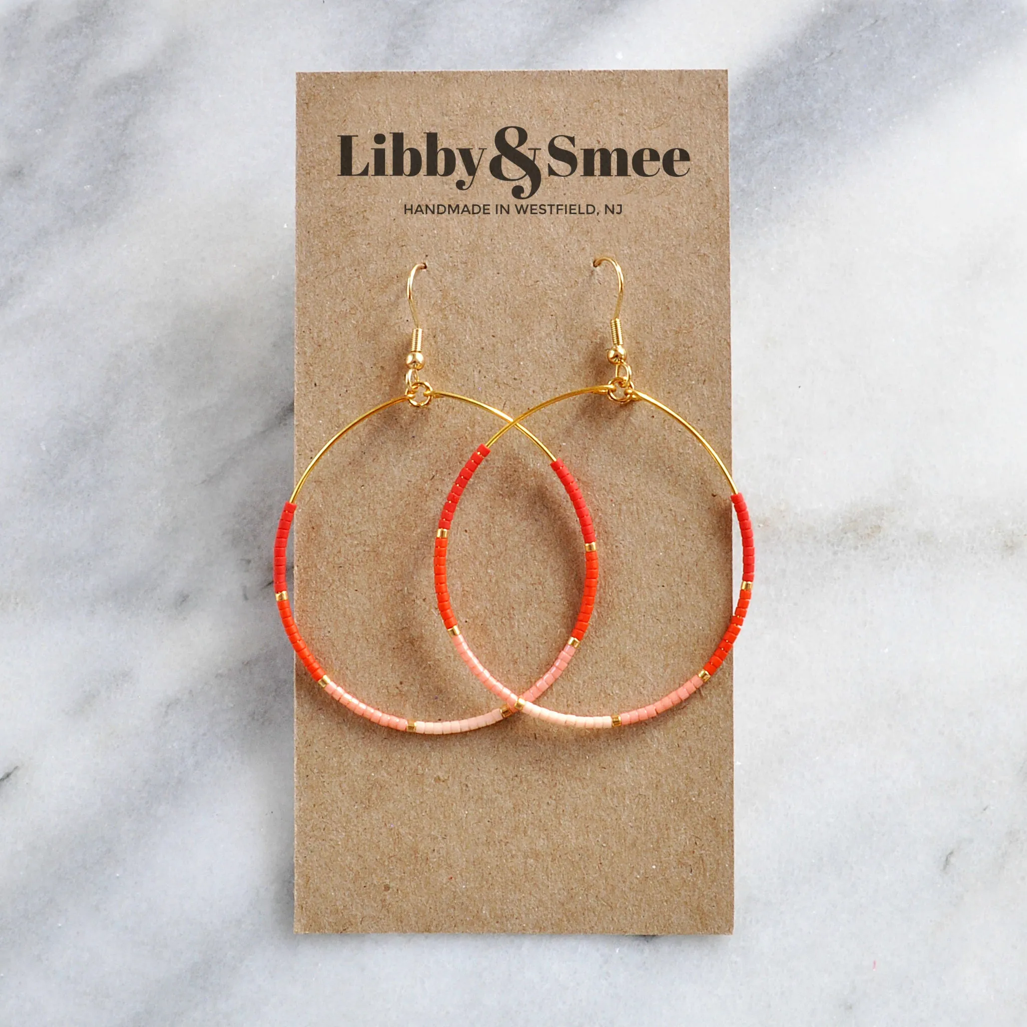 Big Beaded Hoops - OMBRE