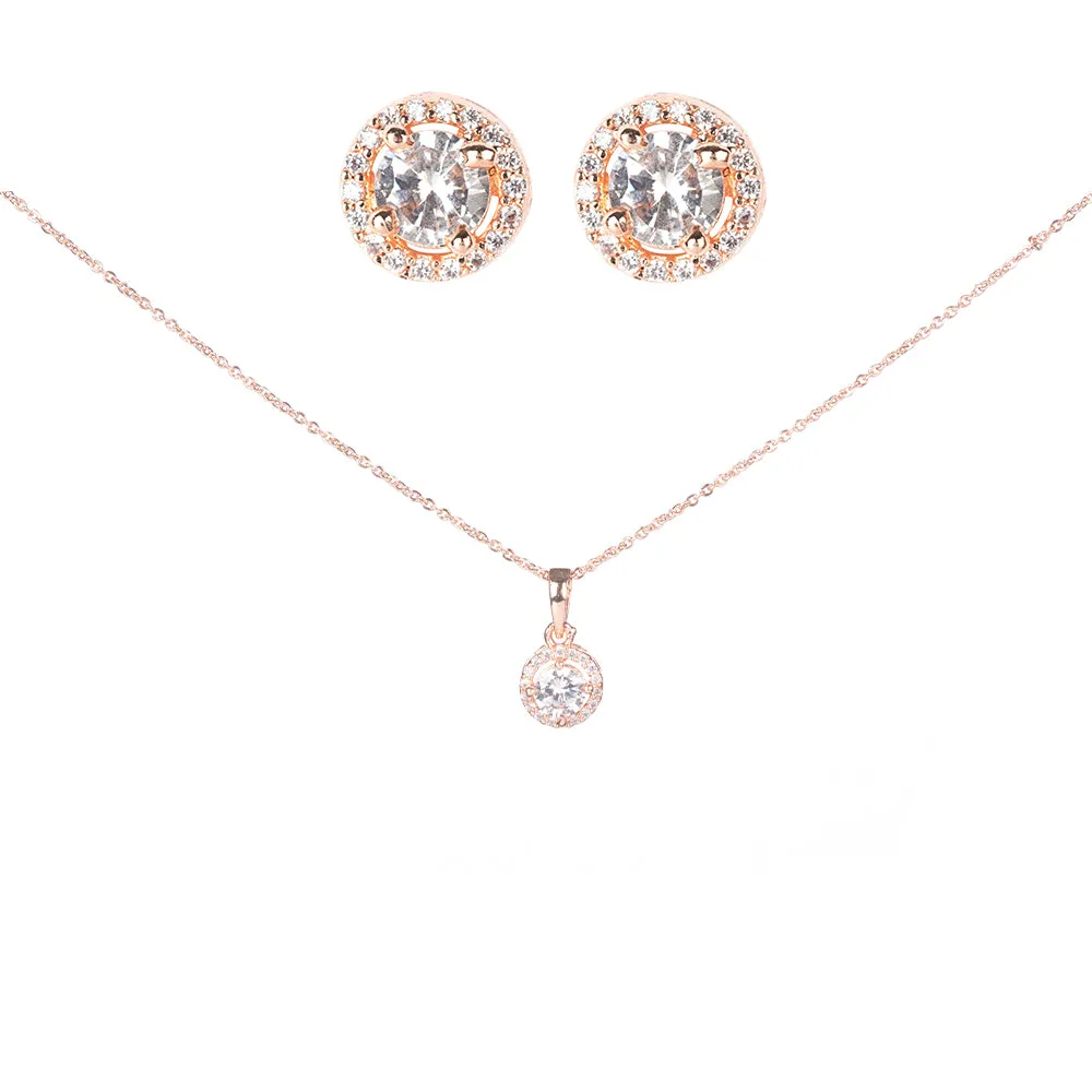 Bold Rose Gold Locket Set with Round Pendant