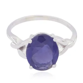 Bonnie Gemstone Iolite 925 Sterling Silver Ring Large Jewelry Armoire