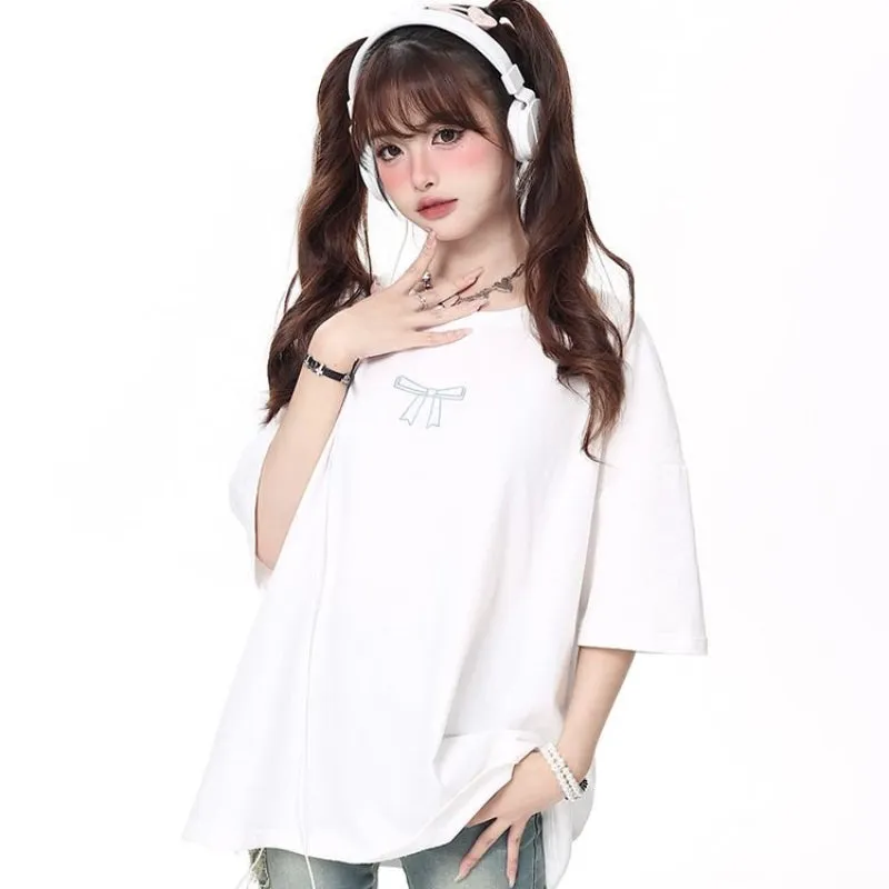 Bow Lace Ribbon Tshirt Matching Bestie Top - Lovesickdoe