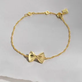 Bow Tie Pasta Gold Bracelet