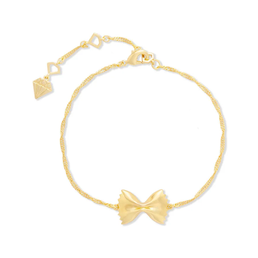 Bow Tie Pasta Gold Bracelet