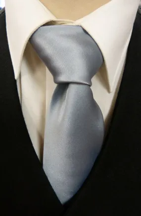 Boys Silver Satin Tie