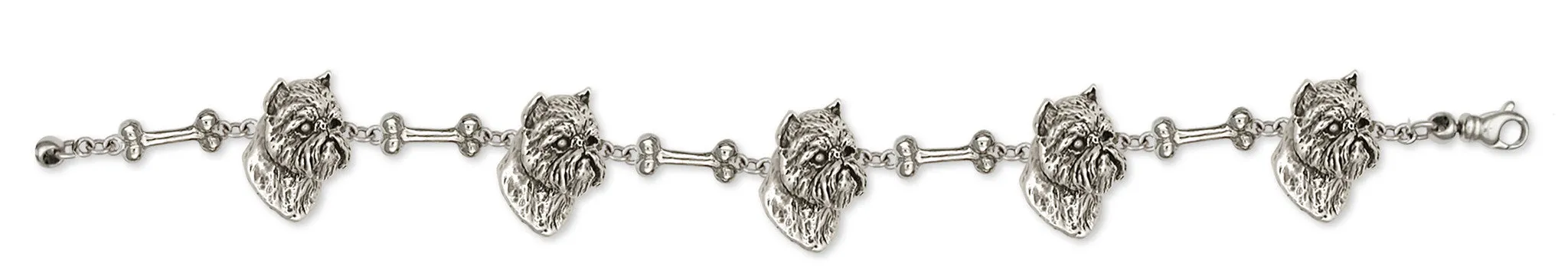 Brussels Griffon Bracelet Handmade Sterling Silver Dog Jewelry GF12-BR