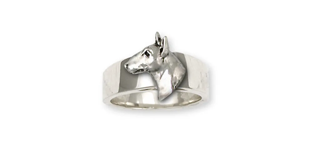 Bull Terrier Ring Handmade Sterling Silver Dog Jewelry BU12-R