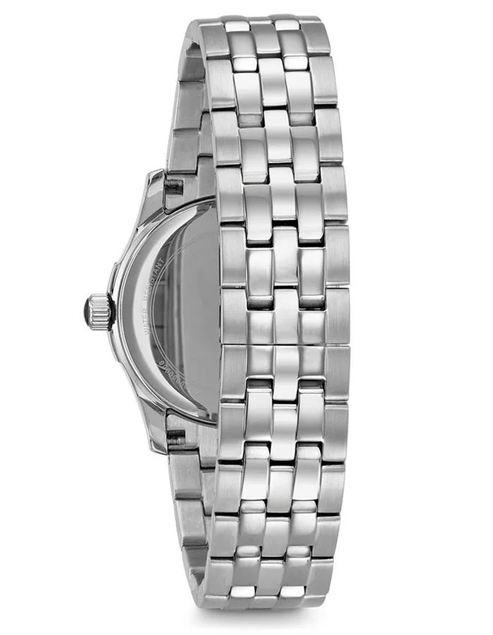 Bulova Womens Diamond Heart Watch - White MOP Dial - Stainless Steel Bracelet