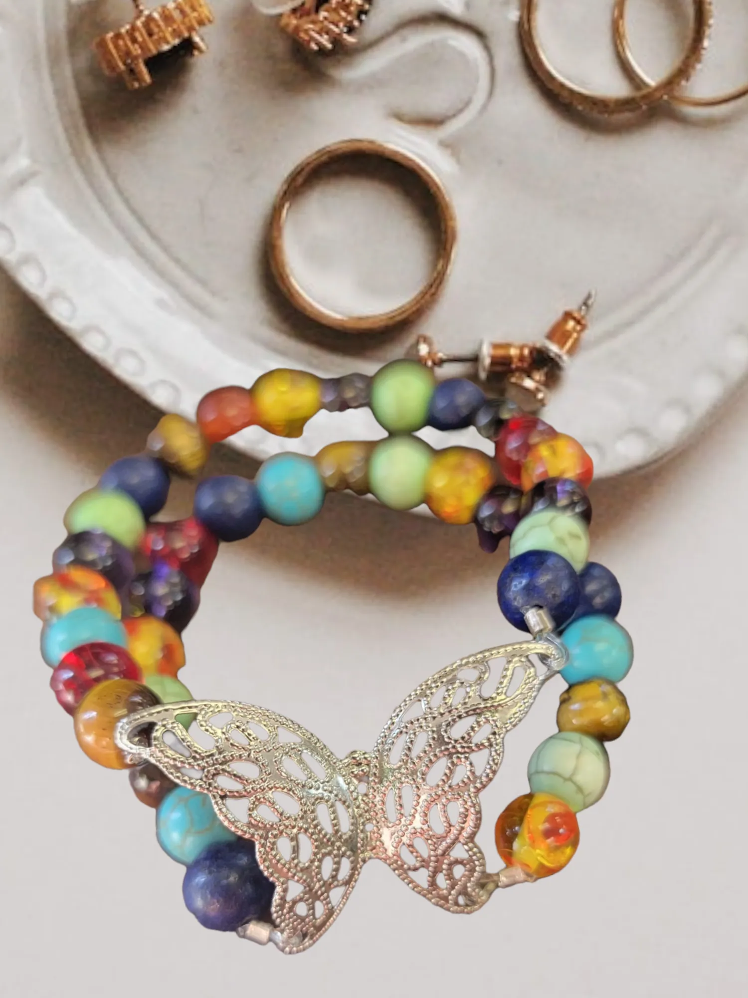 Butterfly Chakra Double Strand Gemstone Bracelet