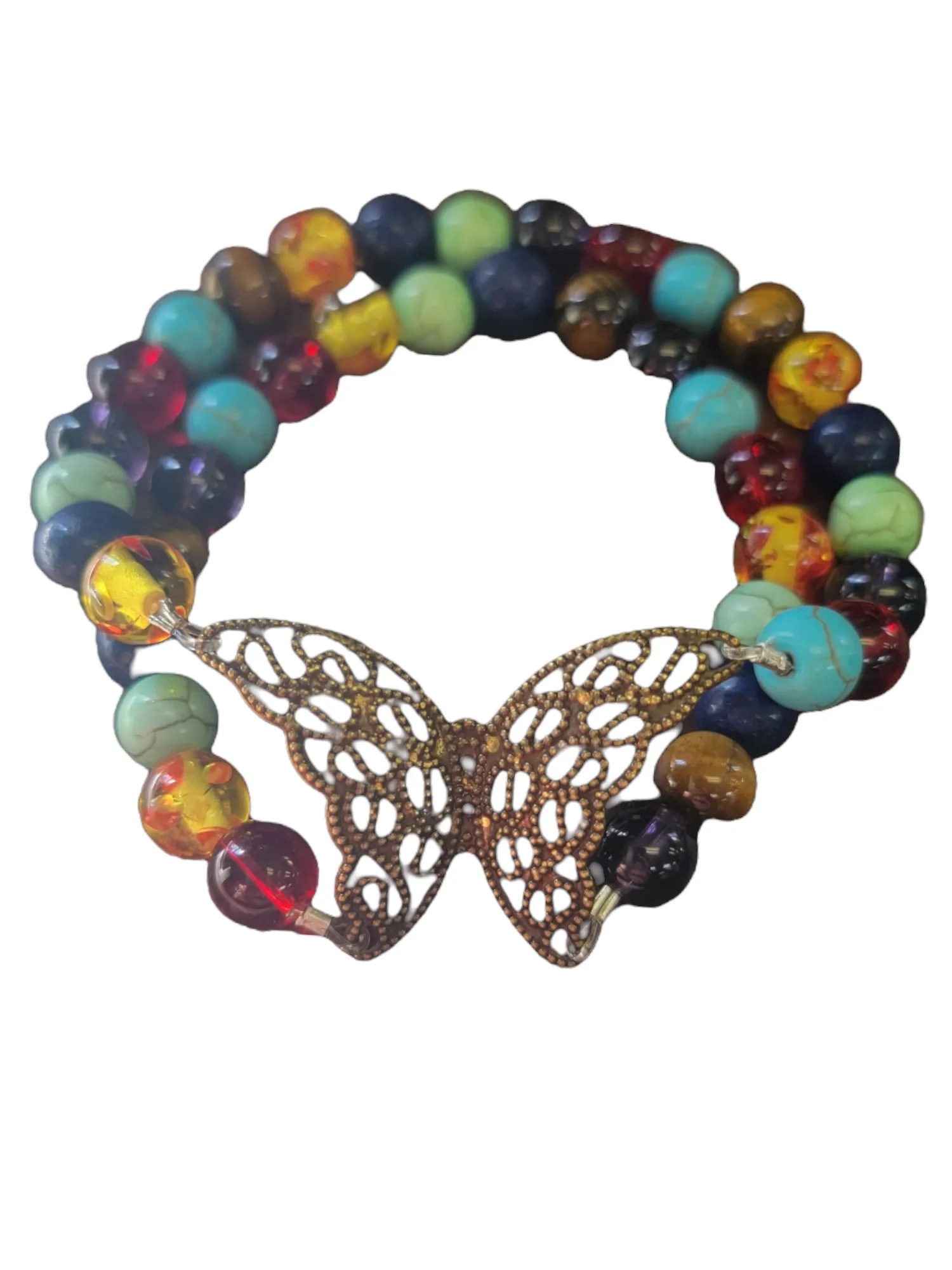 Butterfly Chakra Double Strand Gemstone Bracelet