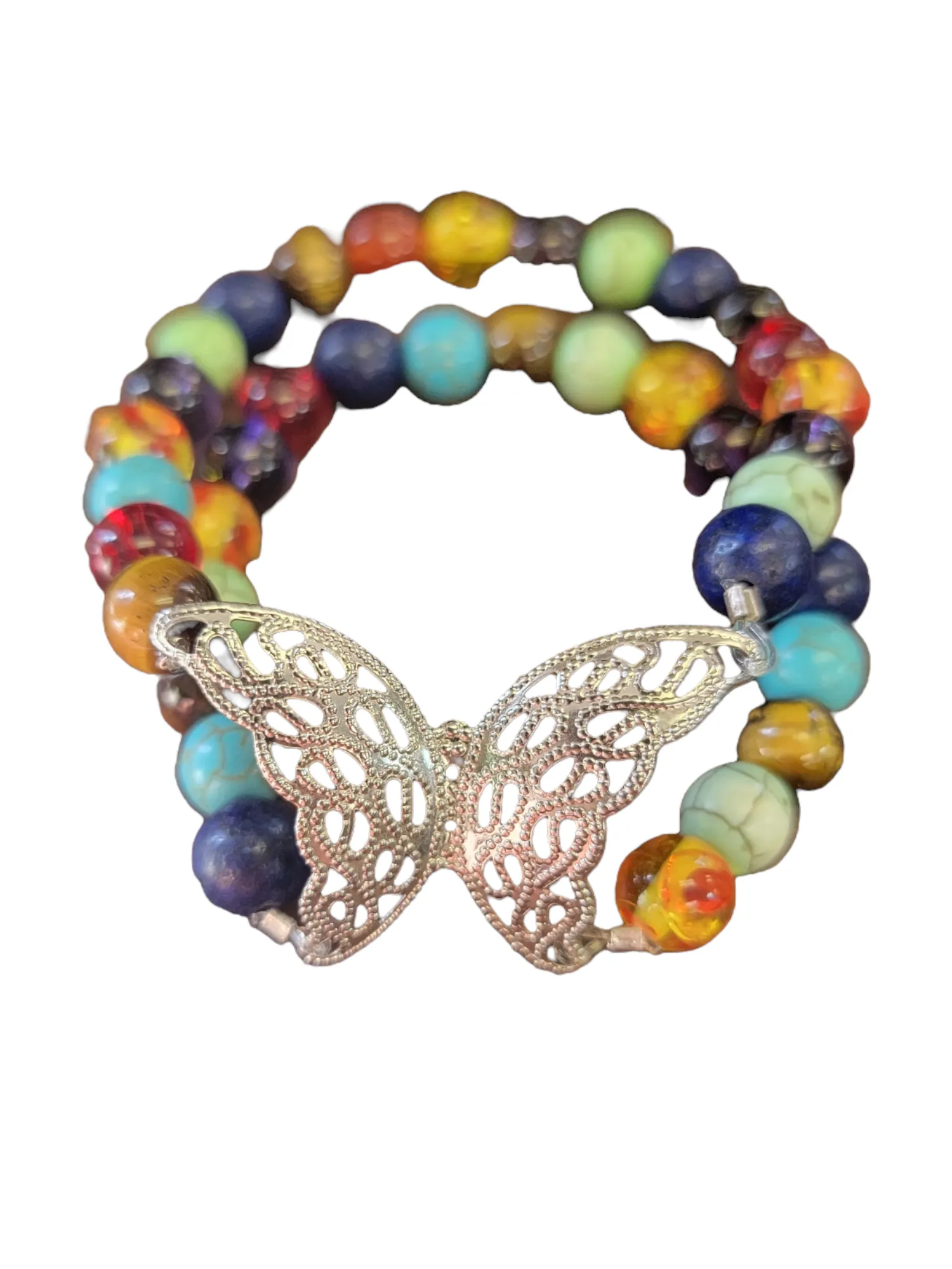 Butterfly Chakra Double Strand Gemstone Bracelet