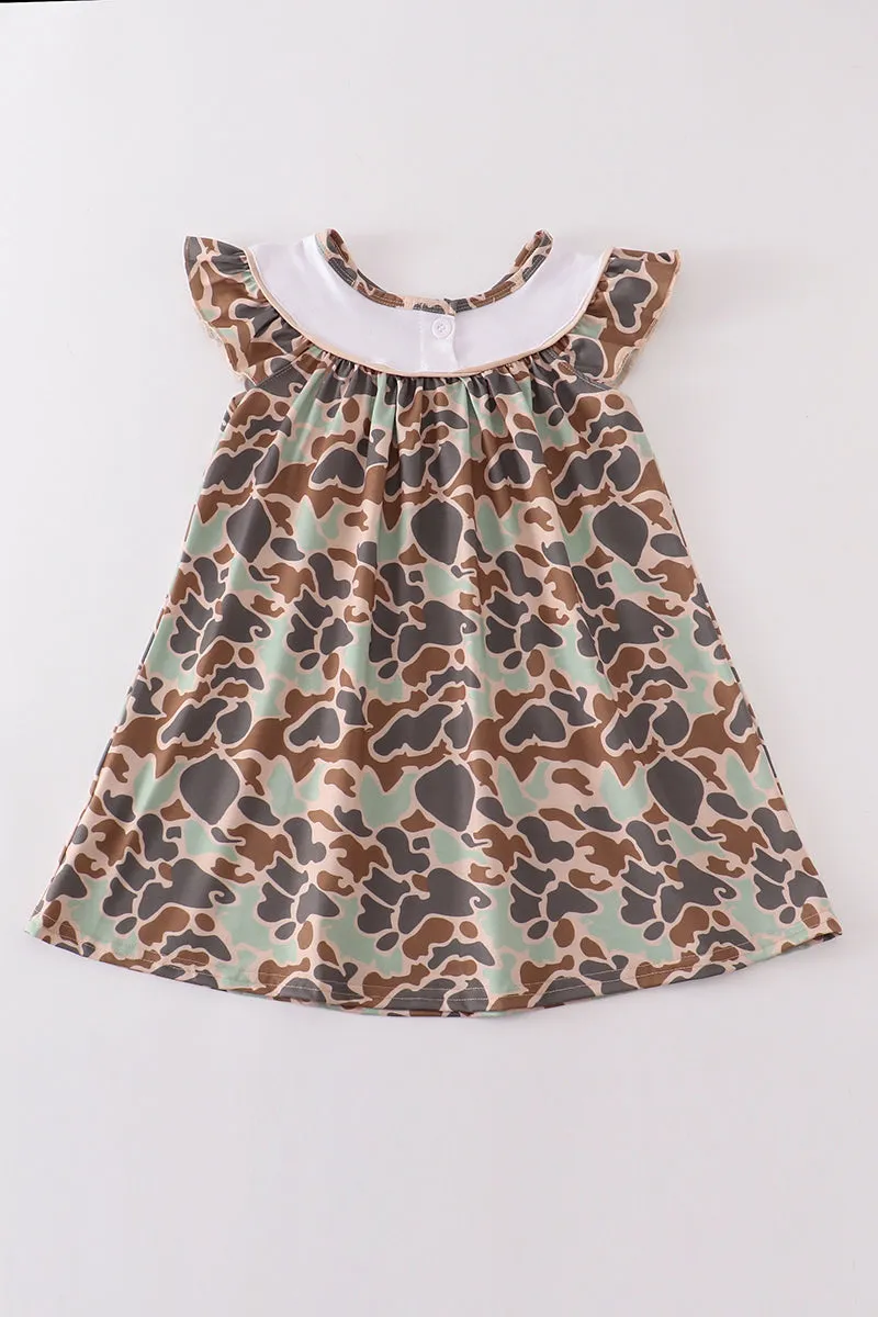 Camouflage antler embroidery dress