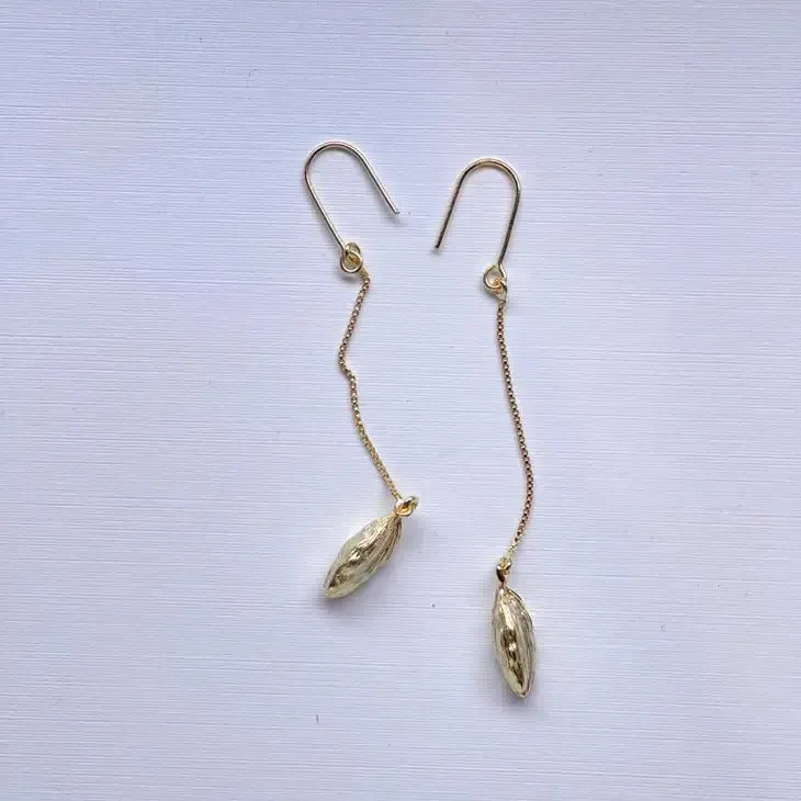 Cast Cardamom  Dangle Earrings