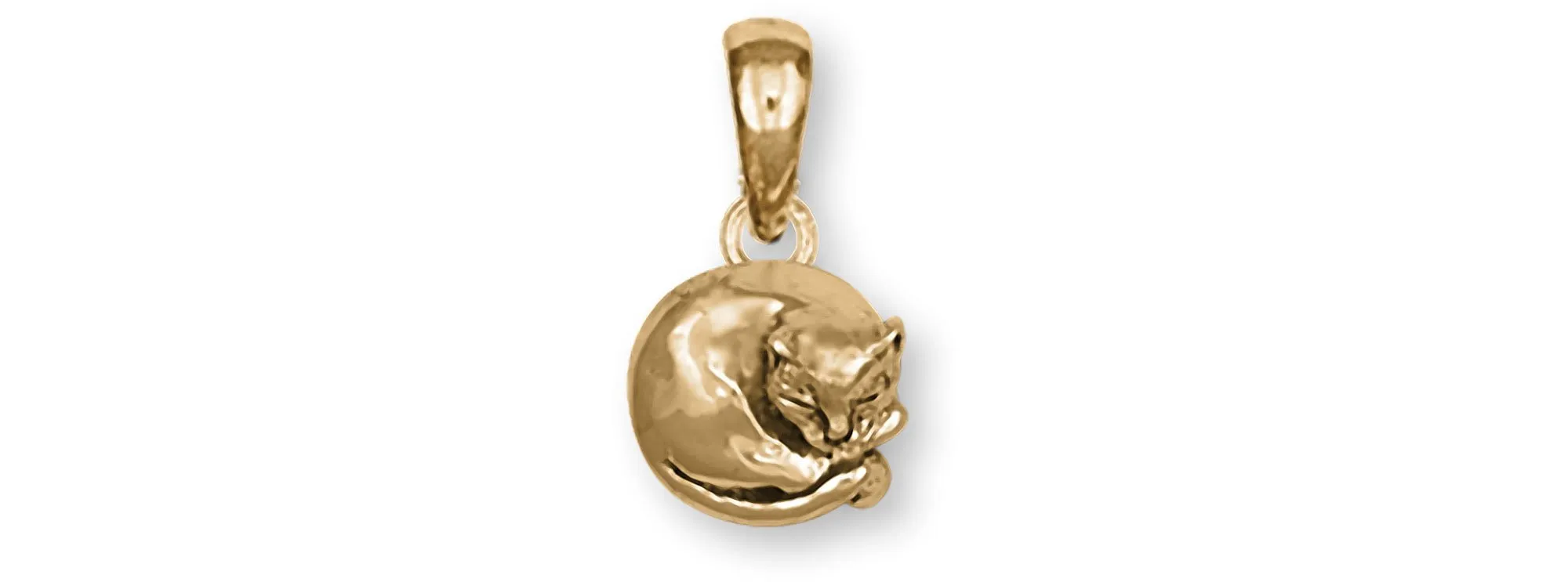 Cat Jewelry 14k Yellow Gold Handmade Cat Pendant  CT38-PG