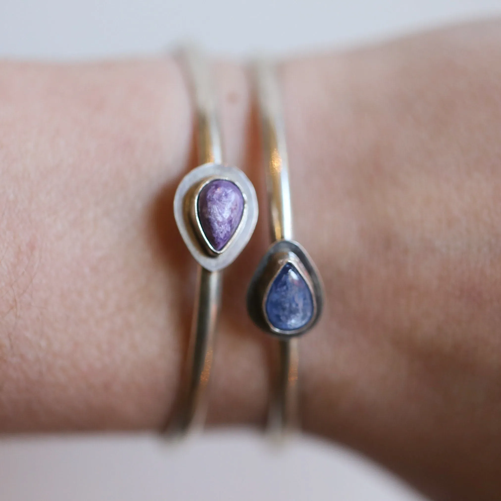 Charoite Bracelet - Charoite Cuff Bracelet - Russian Charoite Bangle