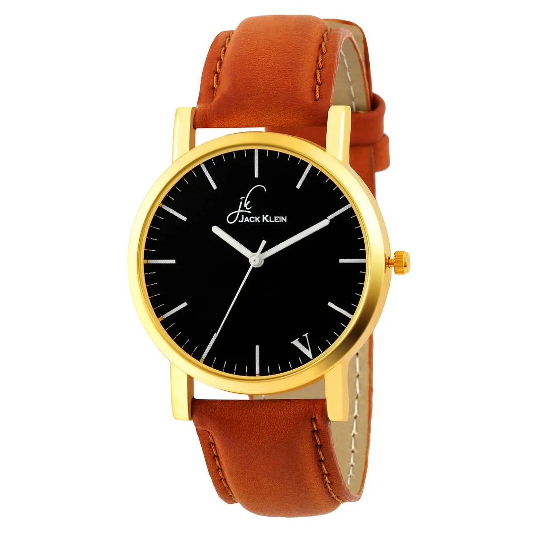 Classic Black Dial Golden Wrist Watch