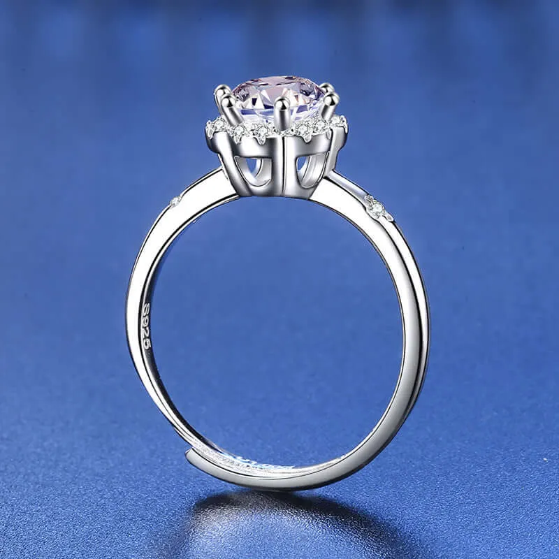 Classic Flower Circle Moissanite Ring