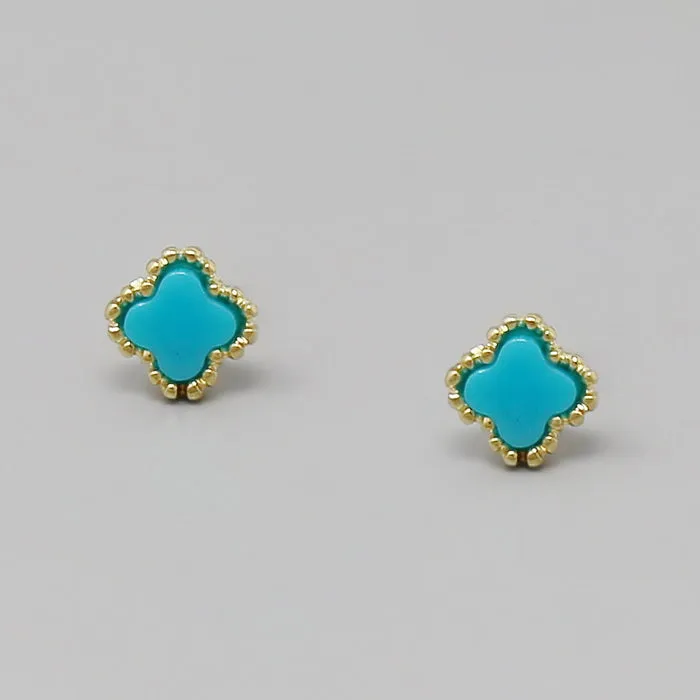 Clover Shape Stud Earrings